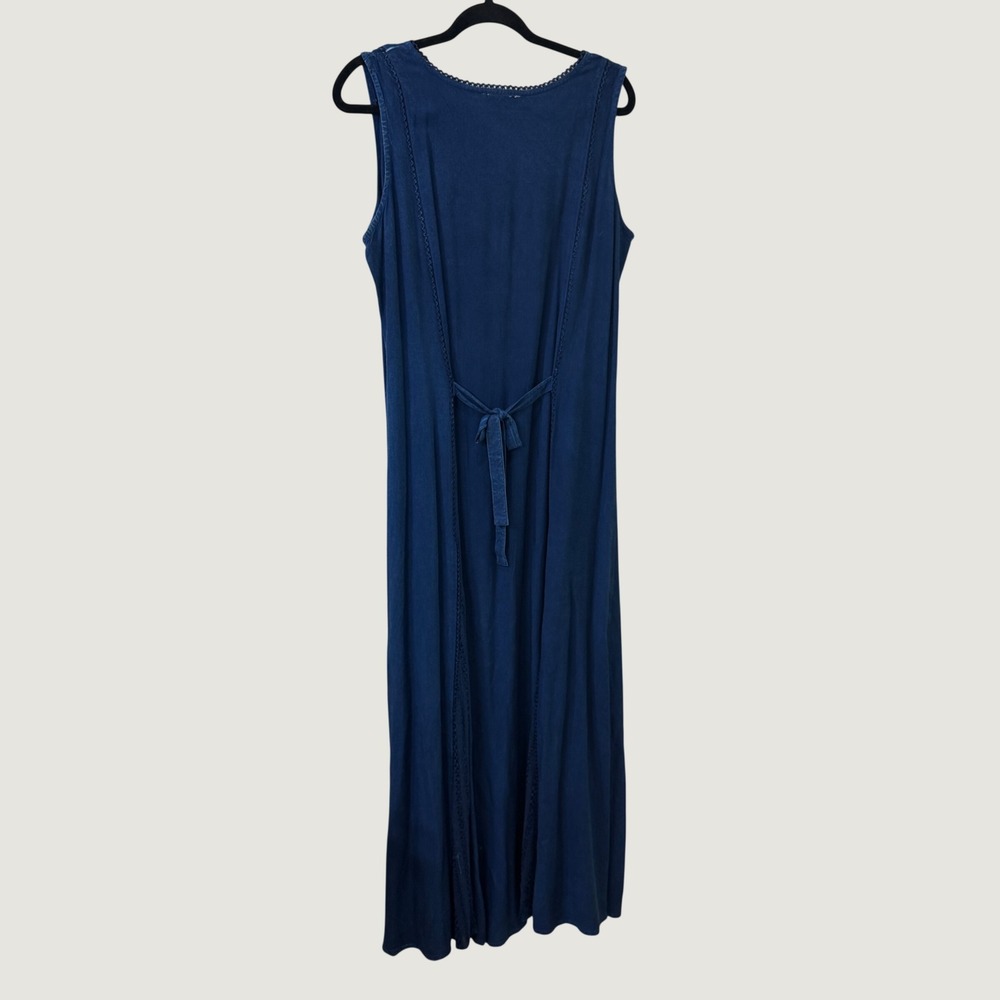 NorthStyle Blue Flowy Maxi Dress Beaded L Whimsigoth Dark Fairy Celestial Gothic - Picture 7 of 9